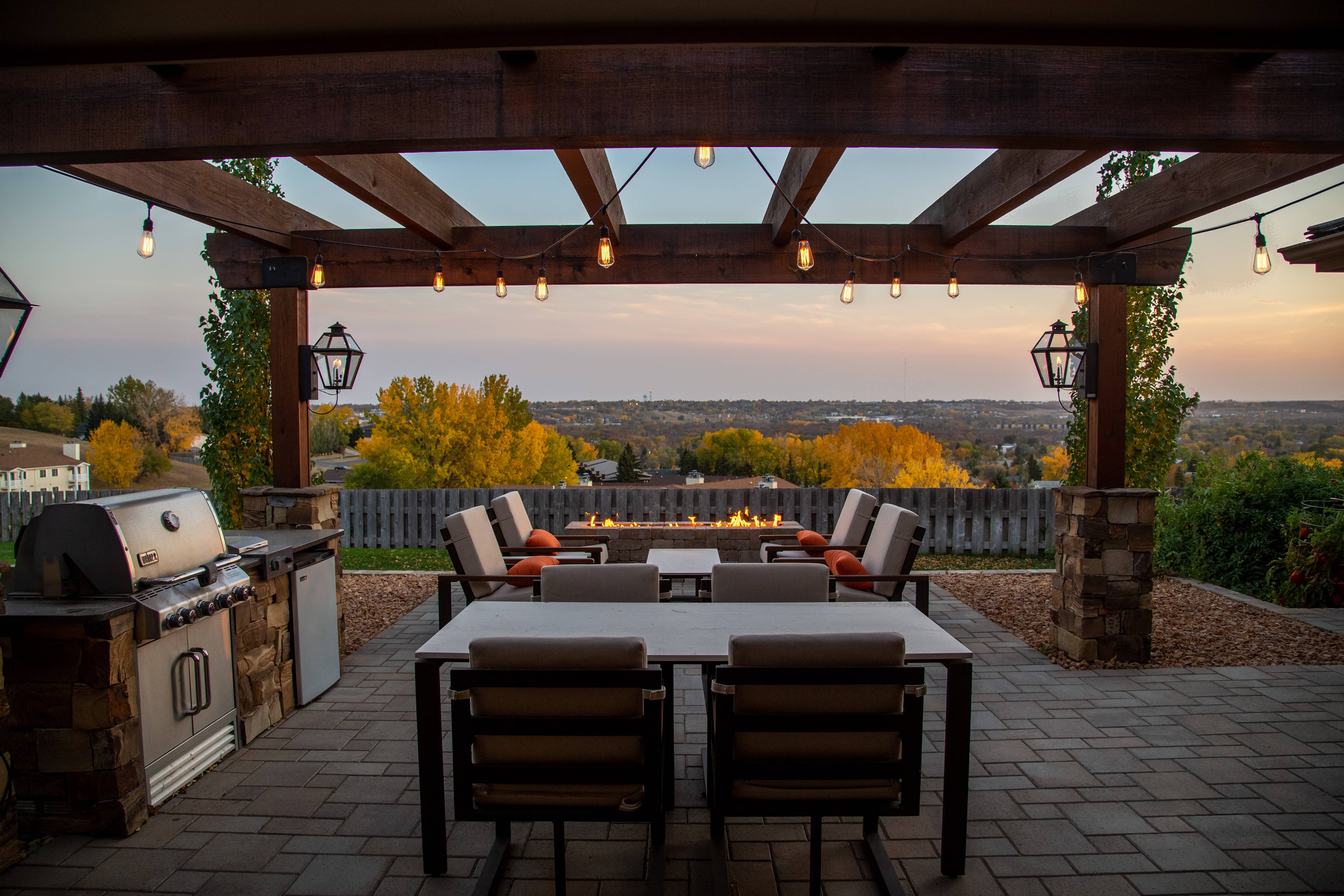 Backyard dining table and chairs